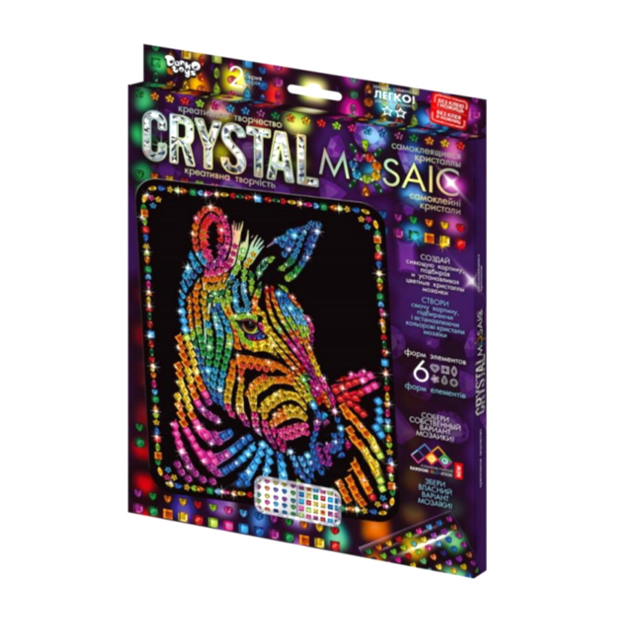 Набір для творчості Danko toys Crystal Mosaic Зебра мініатюра