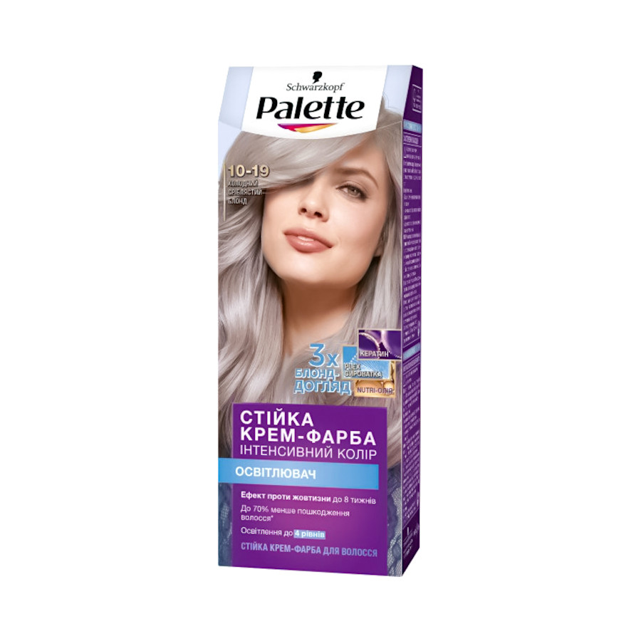 Крем-фарба для волосся Palette 10-19 Холодний світлий блонд фото