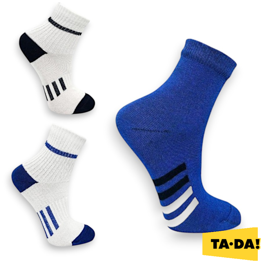 Шкарпетки дитячі TA-DA! 12-14 середні з малюнком смужки білі фото