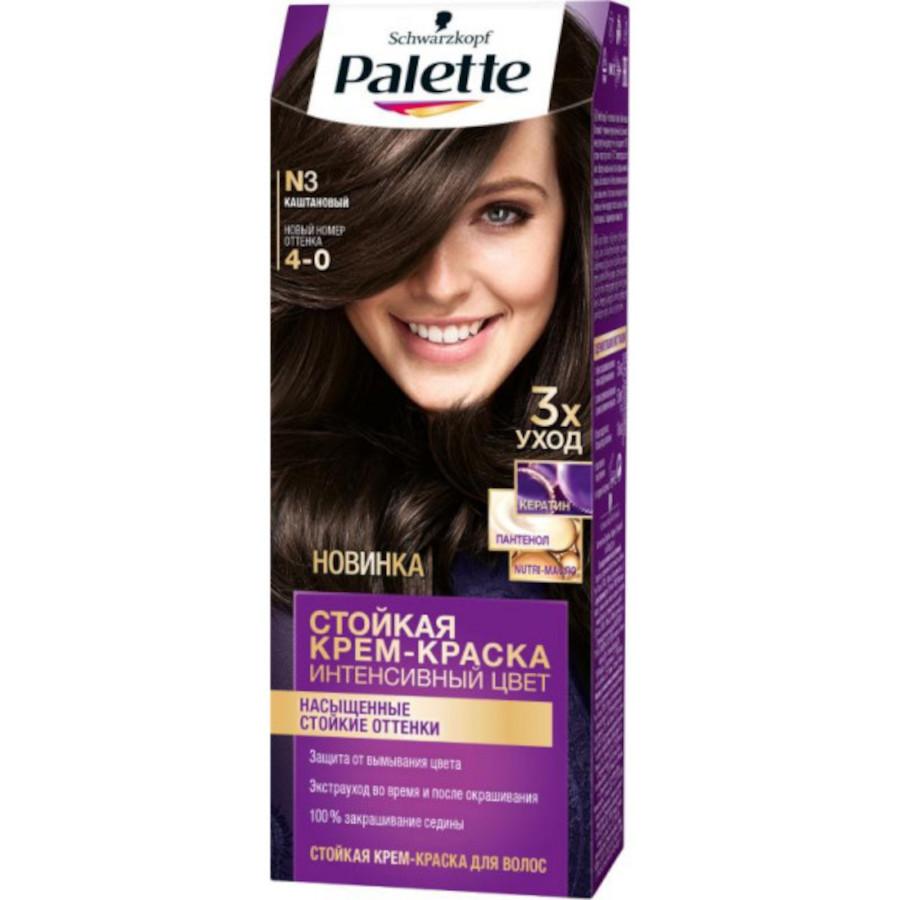 Крем-фарба для волосся Palette 4-0 каштановий фото