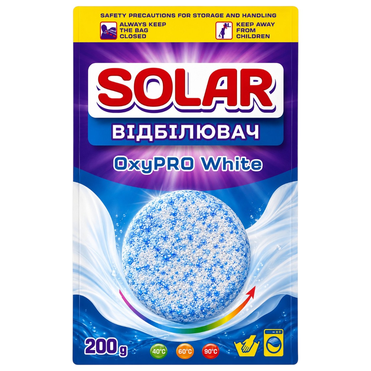 Відбілювач кисневий Solar 200 г Oxypro white фото
