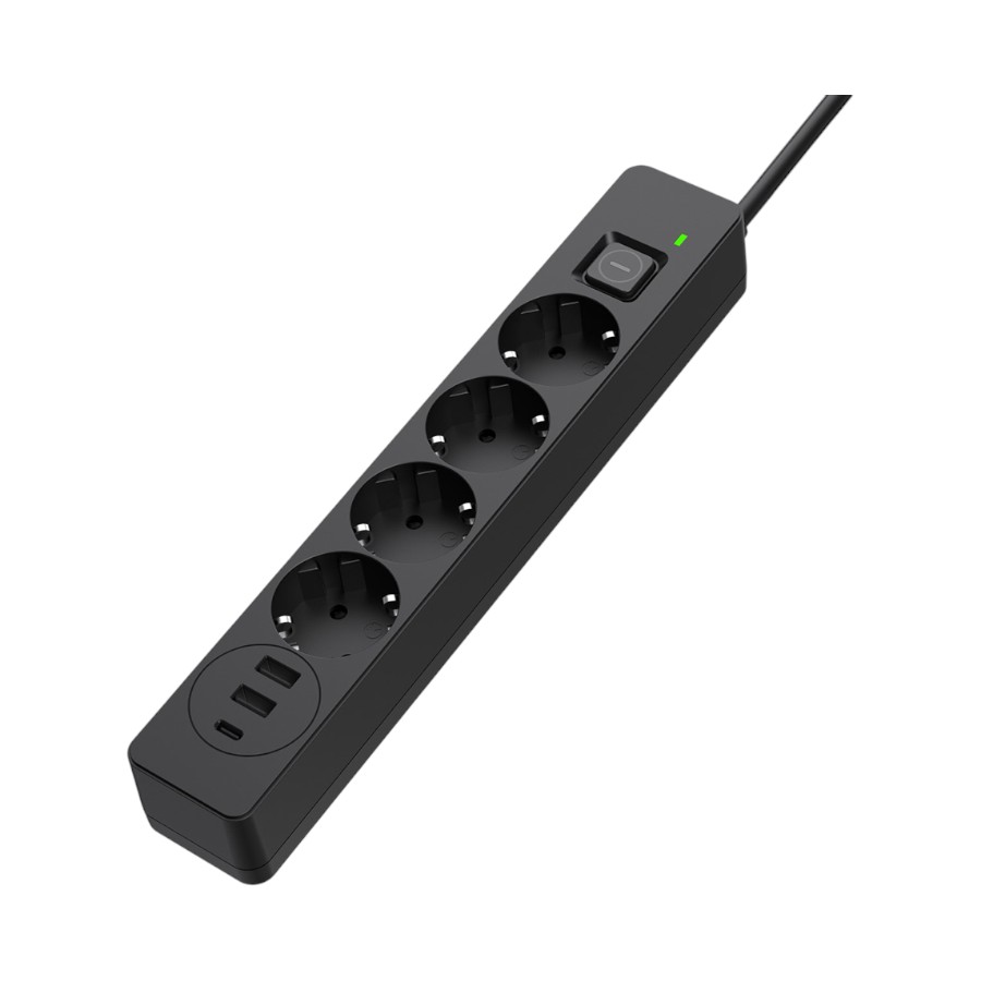 Мережевий фільтр ColorWay 4 гнізда 5 м USB Type-C CW-CHE435PDB Black фото