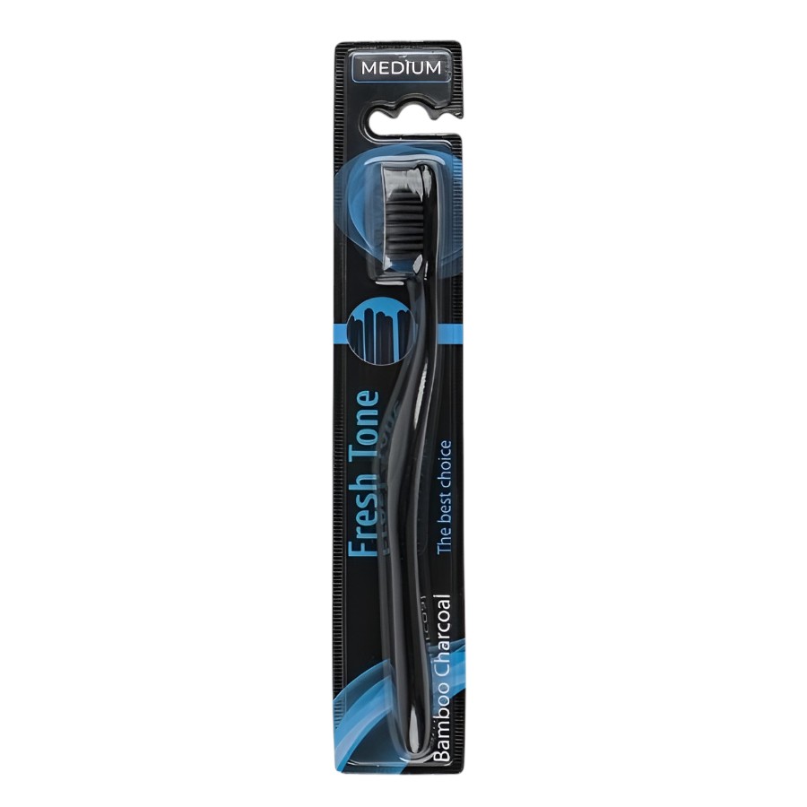 Зубна щітка Fresh Tone Bamboo Charcoal Medium фото