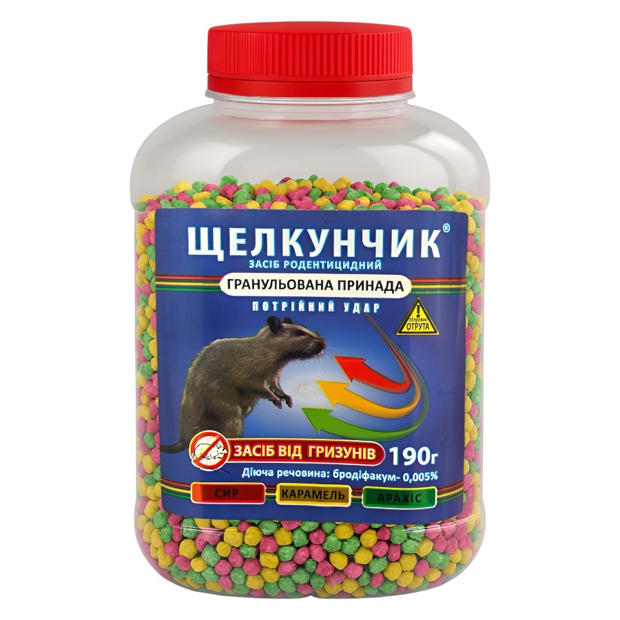 Засіб від гризунів 190 г Щелкунчик гранули фото