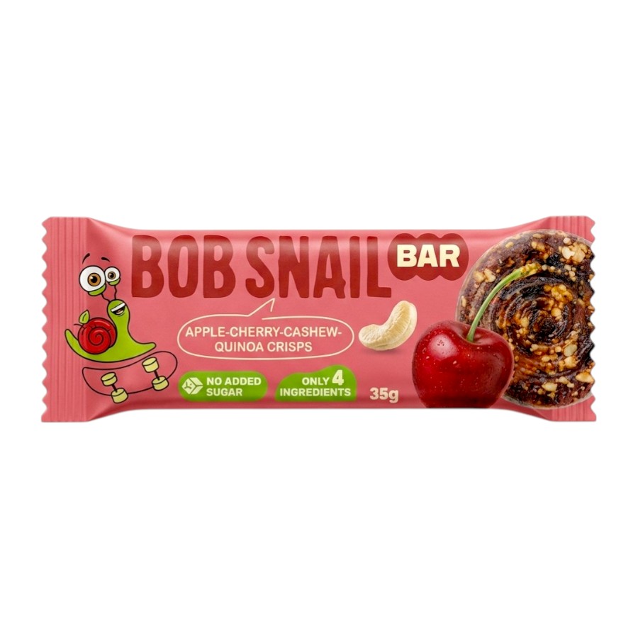Батончик Bob Snail 35 г Яблуко-вишня-кеш’ю фото