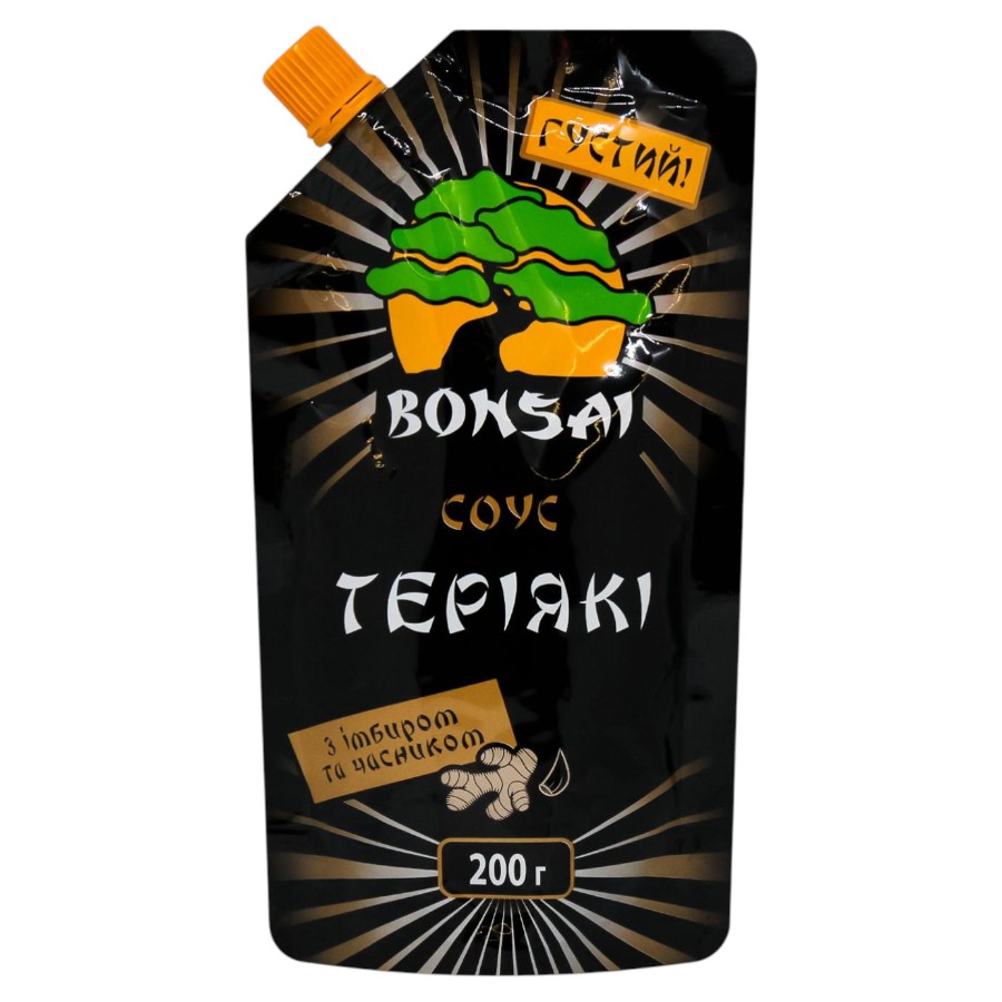 Соус соєвий Bonsai 200 г Теріякі з часником та імбирем фото