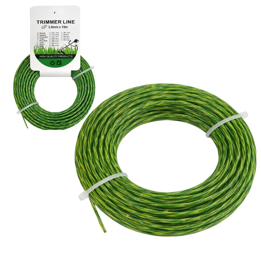 Ліска для мотокоси 3,0 мм 15 м Кручений квадрат TD#34E16-4 фото