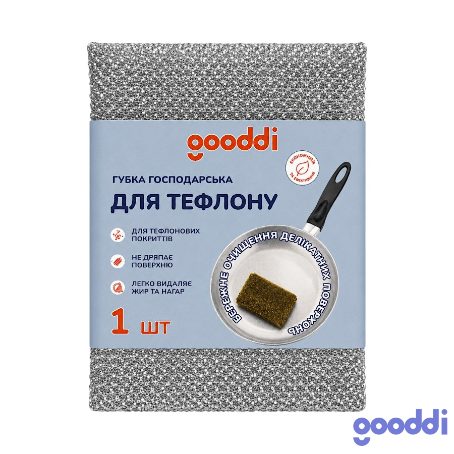 Губка кухонна для тефлону Gooddi 1 шт. мініатюра