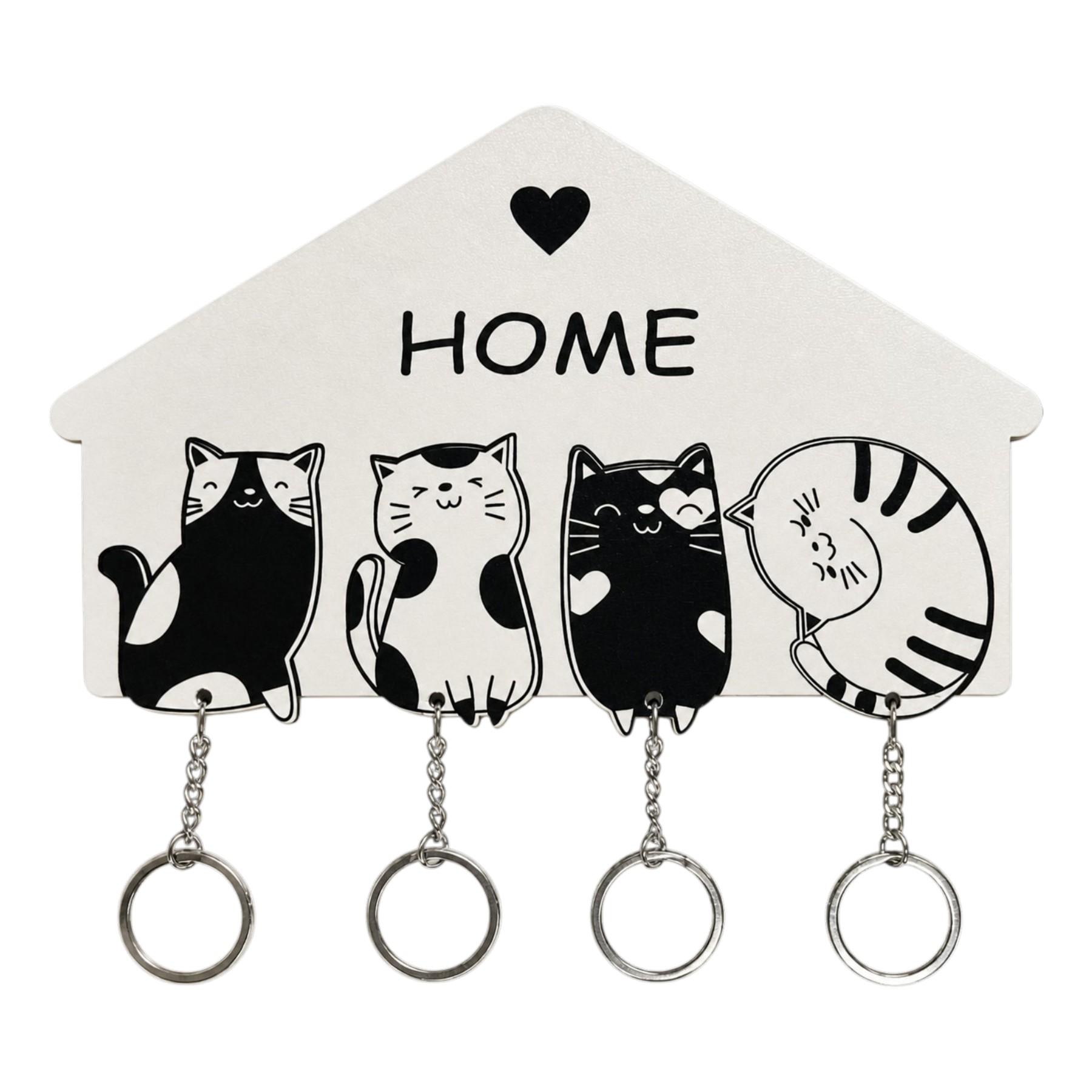 Ключниця 4 гачки Home Котики-брелоки фото