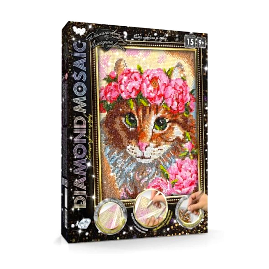 Набір для творчості Danko toys Diamond Mosaic Кішка мініатюра