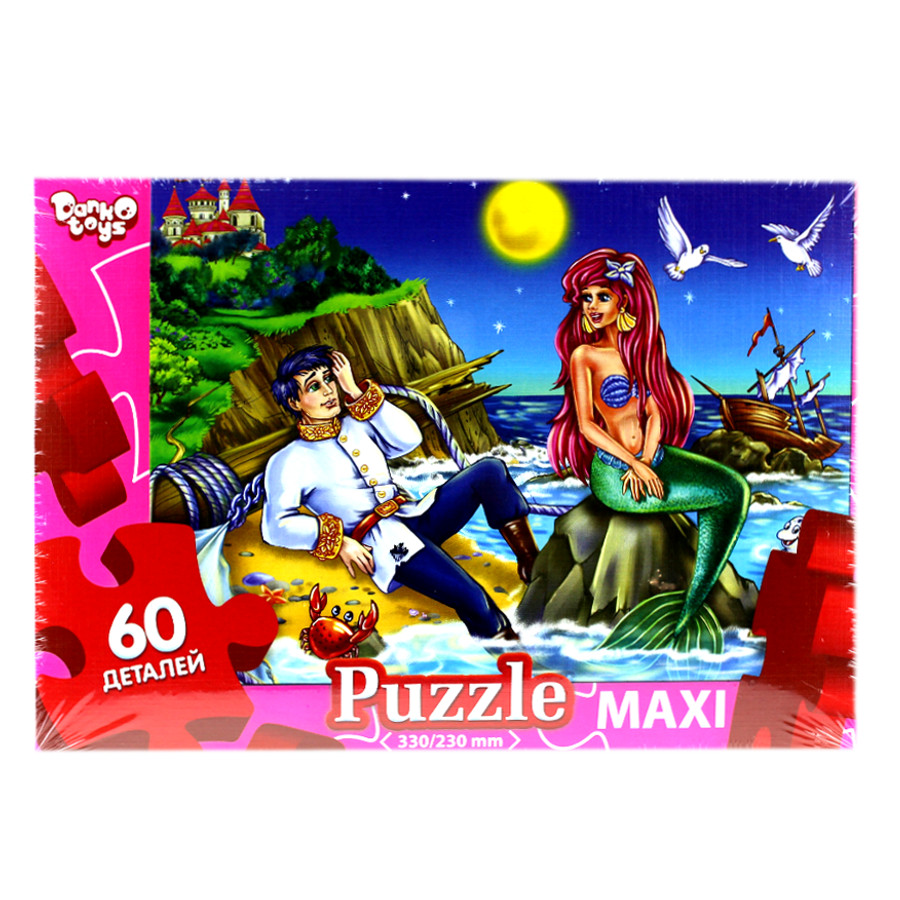 Пазли Danko toys 60 елементів максі Русалонька мініатюра