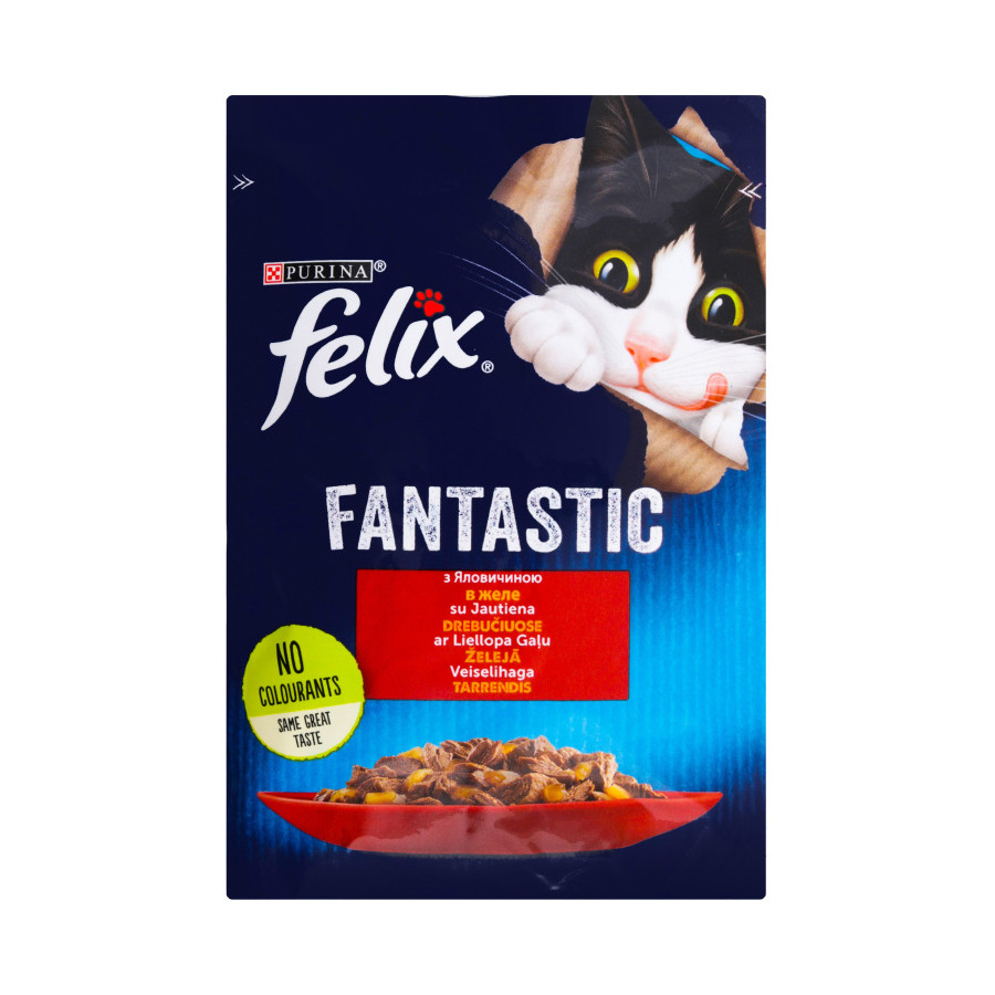 Корм Purina для котів 85 г Felix Fantastic з яловичиною фото