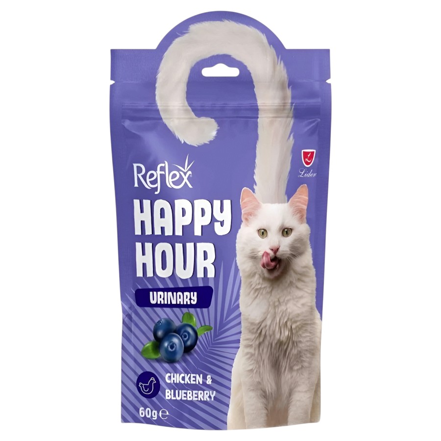 Ласощі для котів Reflex Plus 60 г Happy Hour Urinary з куркою та чорницею фото