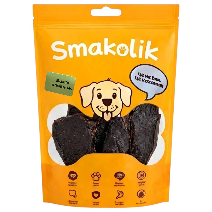 Ласощі для собак Smakolik 150 г Сушене вим'я яловиче фото
