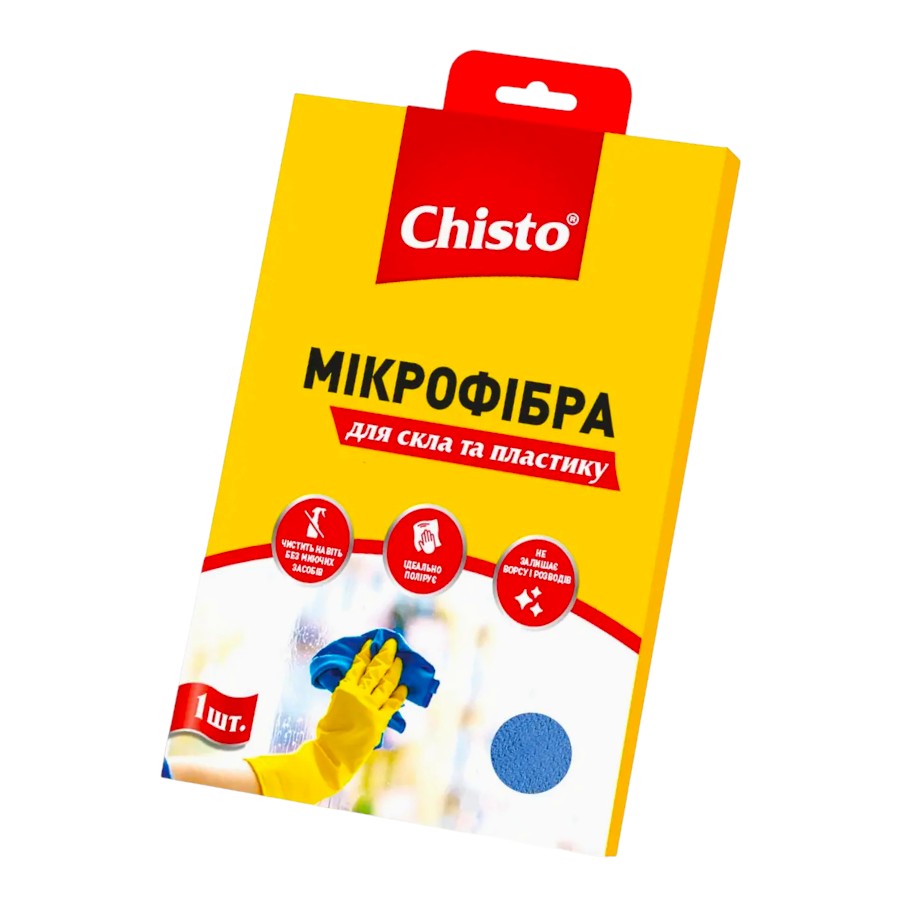 Серветка мікрофіброва Chisto для вікон та пластику фото