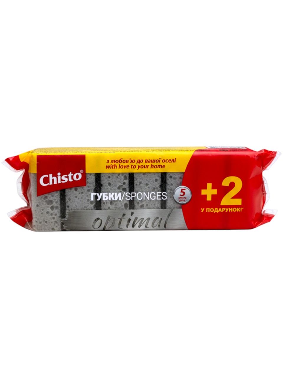 Губка кухонна Chisto 5+2 шт. Optimal мініатюра