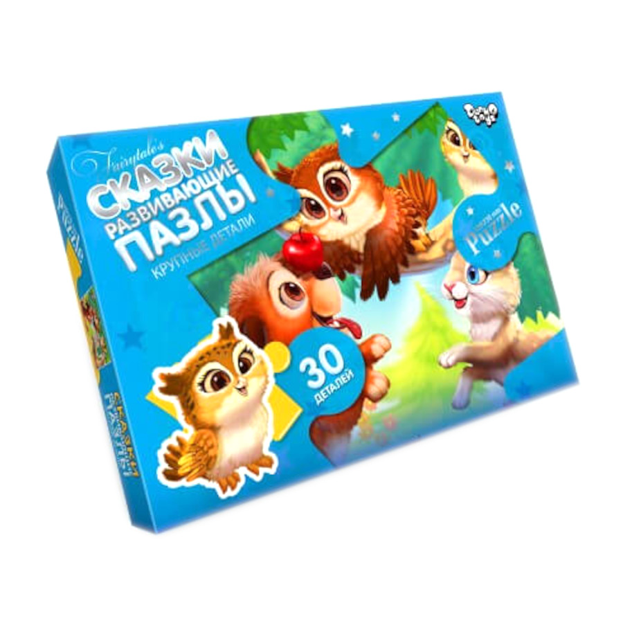Пазли Danko toys 30 елементів №6 Сови з собаками та кошеням фото
