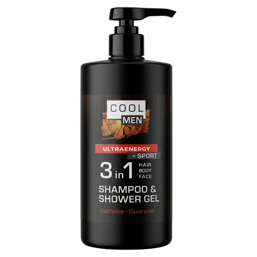 Шампунь-гель Cool Men 1 л Ultraenergy+ sport  men 3 в1 фото