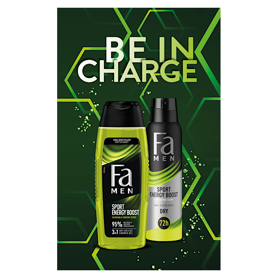Набір косметичний Fa Men 2 предмети Energy Boost. Be In Charge фото