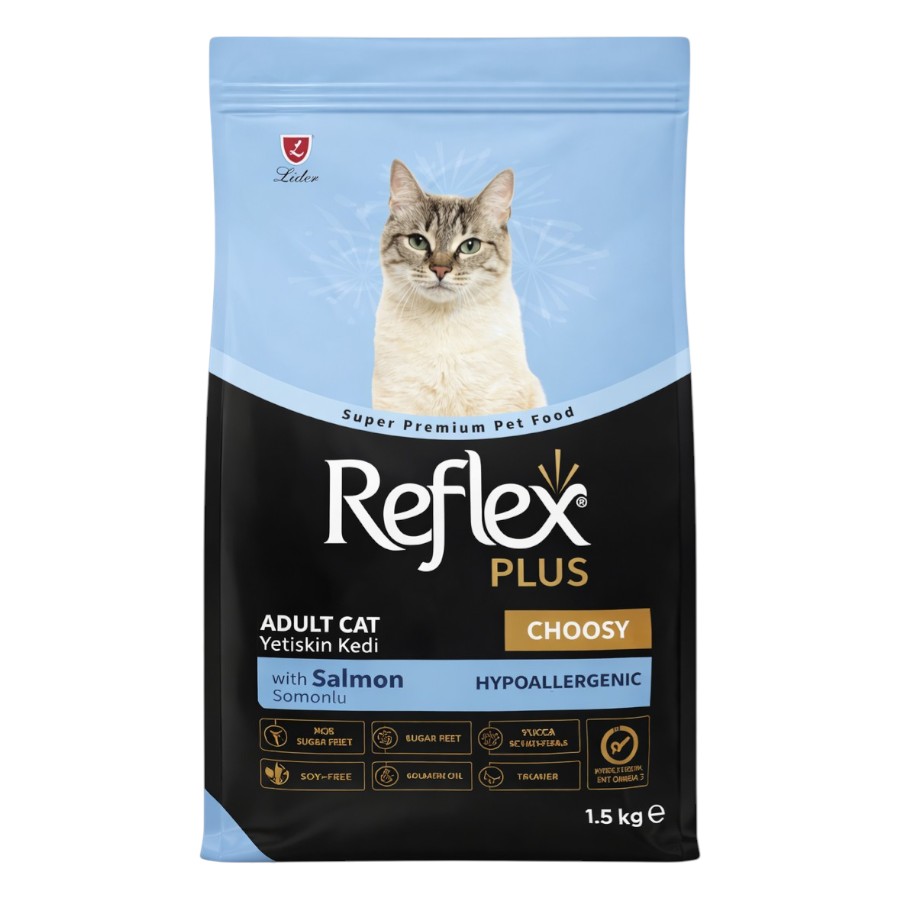 Корм для котів Reflex Plus 1,5 кг Super Premium Сhoosy з лососем фото