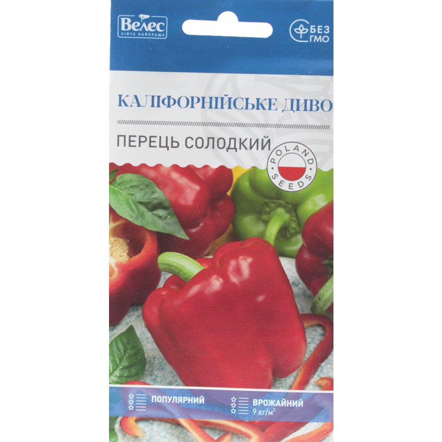 Насіння Велес Перець солодкий 0,3 г Каліфорнійське диво фото