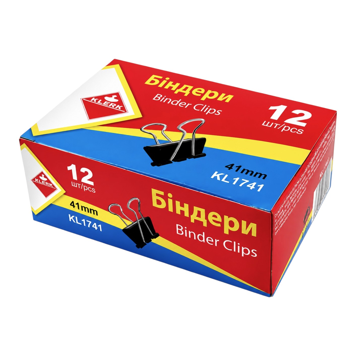Набір біндерів Klerk 41 мм 12 шт. мініатюра