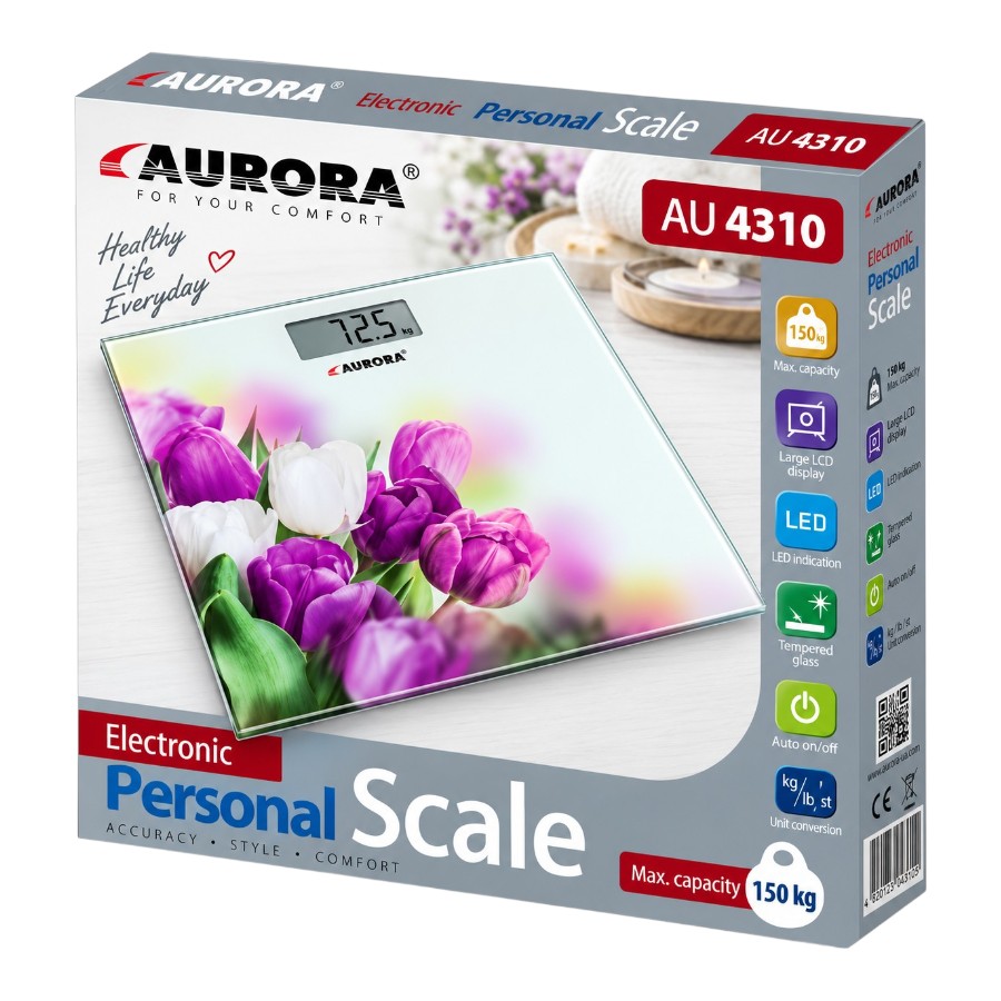 Ваги підлогові Aurora до 180 кг 30*30 см AU4310 мініатюра