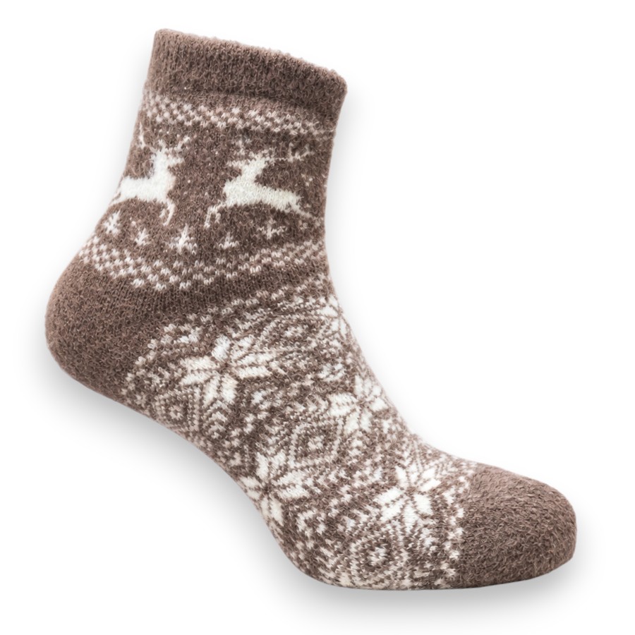 Шкарпетки жіночі Super Socks теплі 36-40 капучино Олень і сніжинка мініатюра