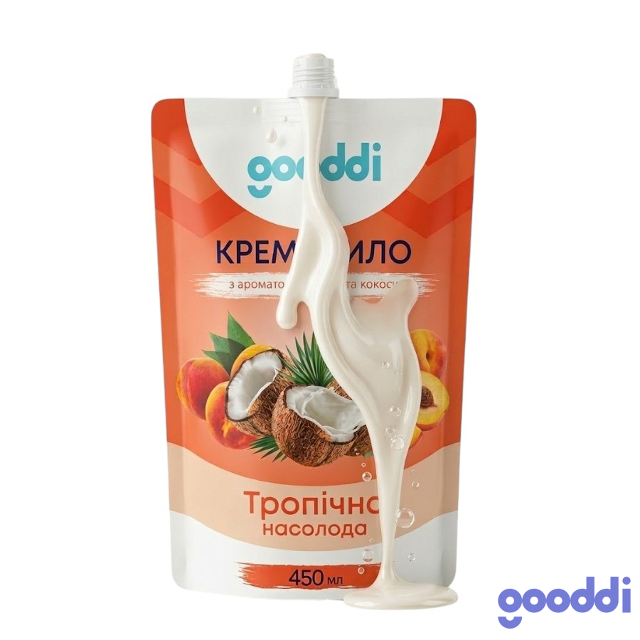 Крем-мило рідке Gooddi 450 мл Тропічна насолода дой-пак фото