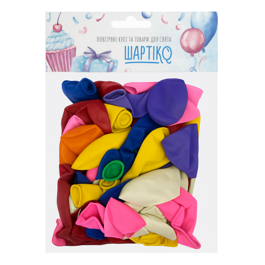 Кульки повітряні Шартіко 50 шт. мікс фото