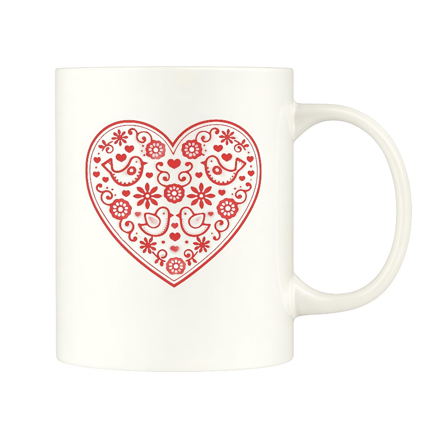 Чашка керамічна Ardesto 320 мл Heart біла фото