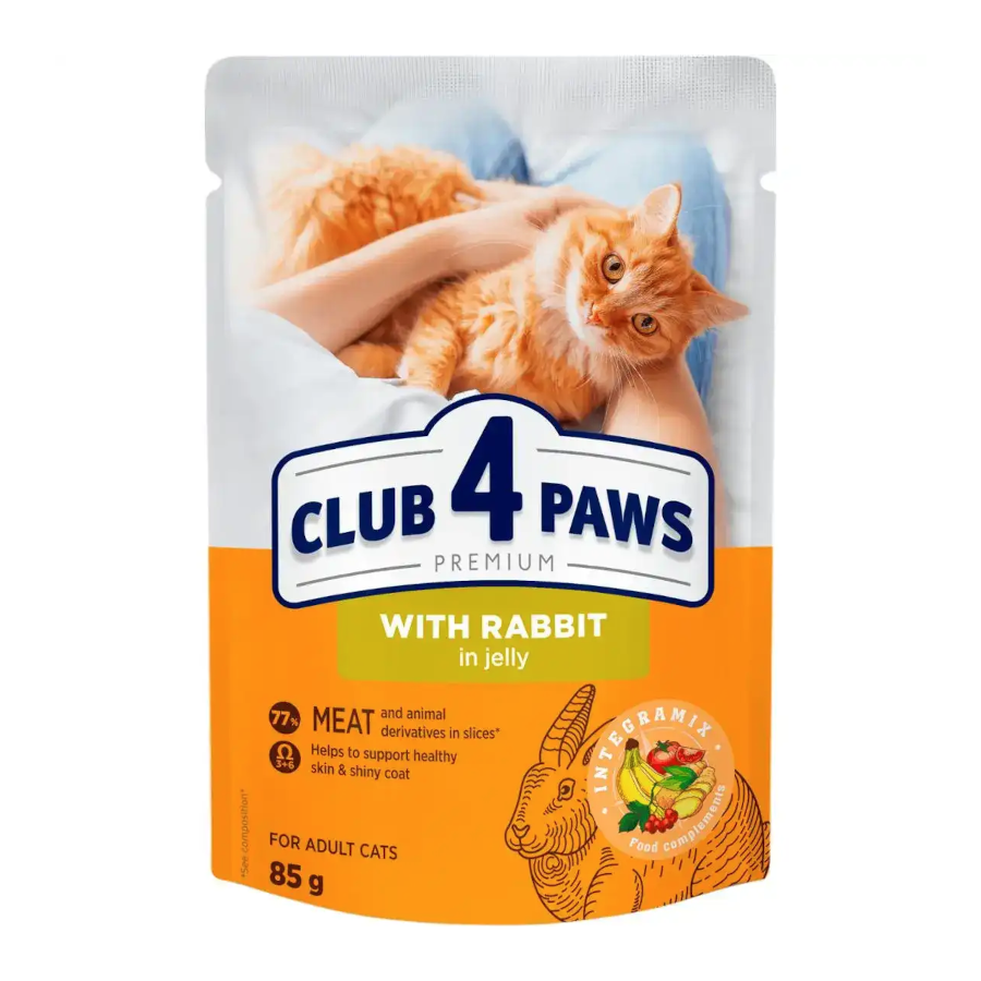 Корм для котів Club 4 Paws 85 г в желе з кроликом фото
