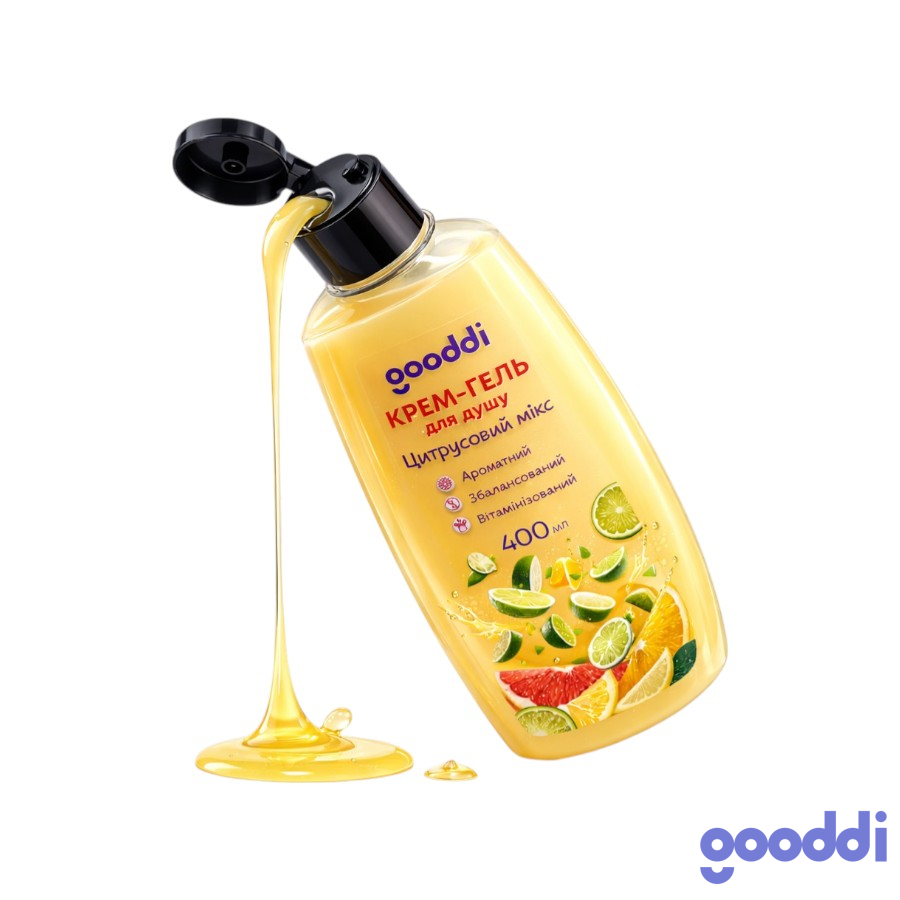 Крем-гель для душу Gooddi 400 мл Цитрусовий мікс фото