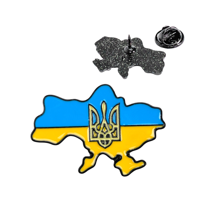 Значок 3,5*2,5 см Мапа України та Герб фото