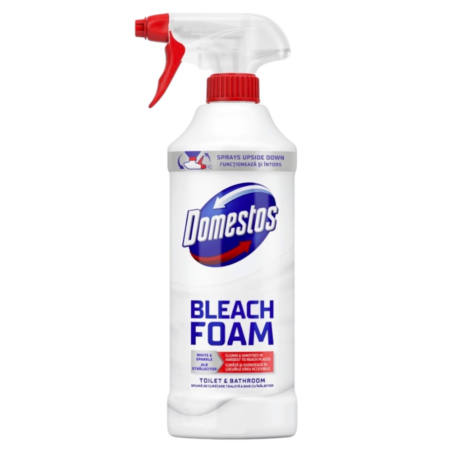 Засіб чистячий Domestos 435 мл Універсальний Спрей-піна для відбілювання та блиск фото