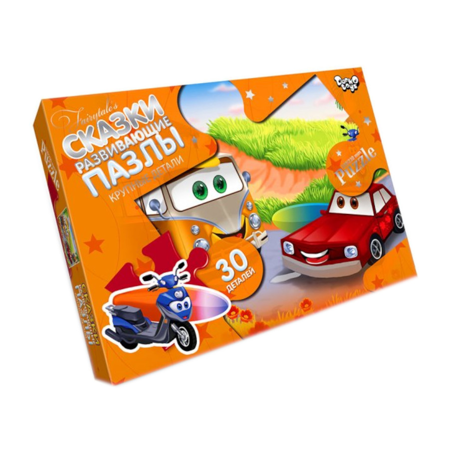 Пазли Danko toys 30 елементів №16 Автомобіль з автобусом фото
