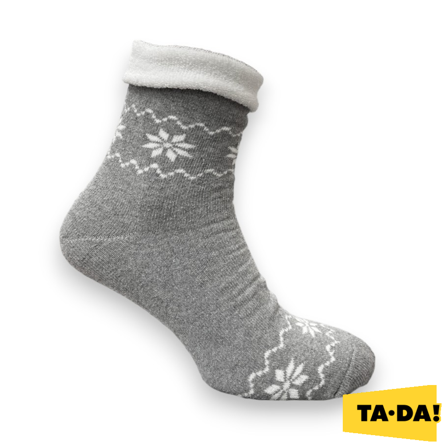 Шкарпетки жіночі TA-DA! теплі 23-25 сірі класичні з відворотом фото