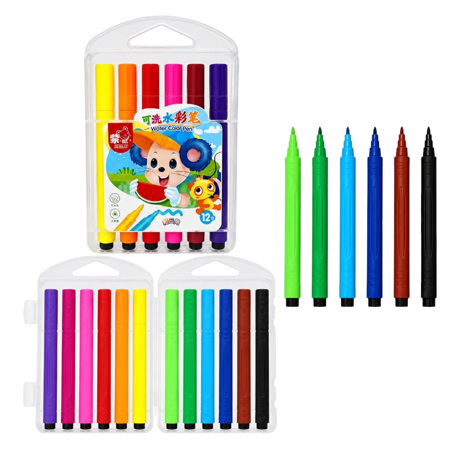 Фломастери акварельні 12 кольорів Water Color Pen SY0003832 мініатюра