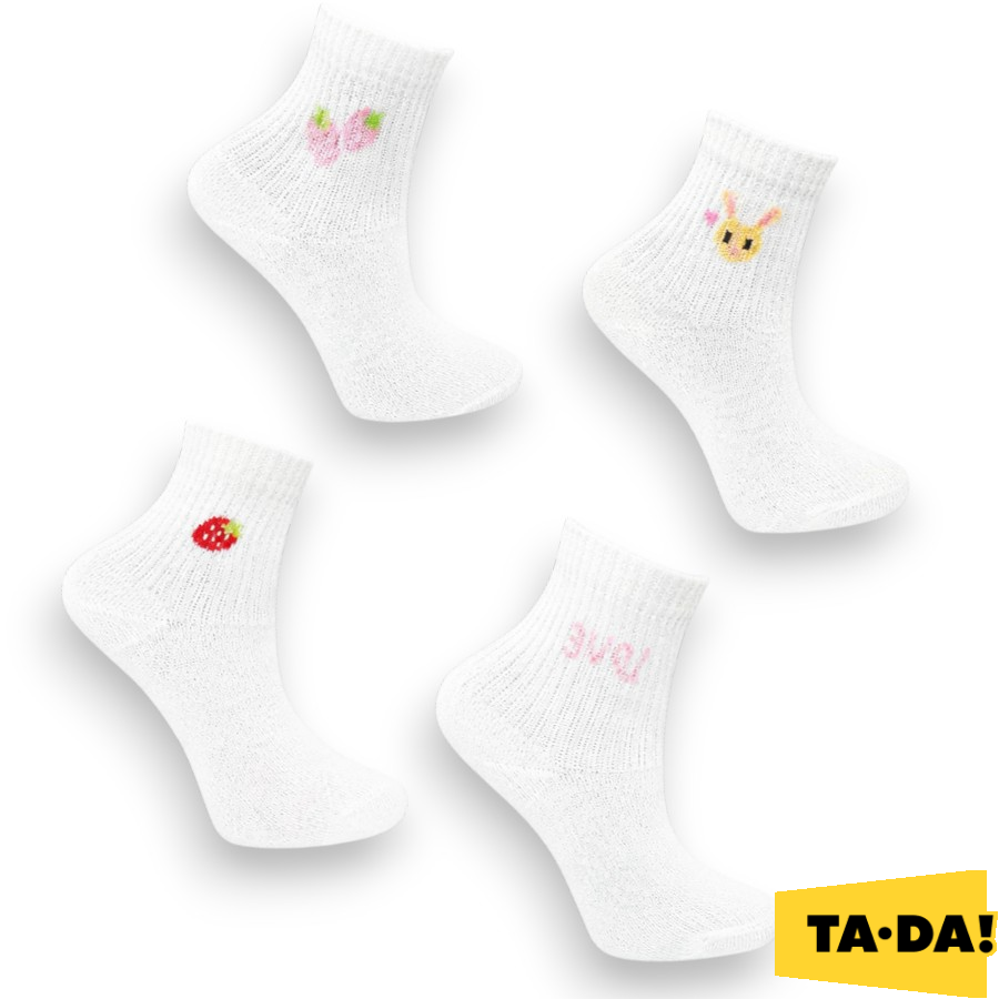 Шкарпетки дитячі TA-DA! 16-18 середні з малюнком білі фото