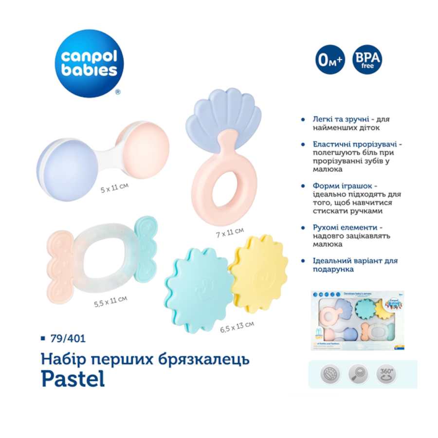 Брязкальце Canpol babies 4 шт. Pastel мініатюра